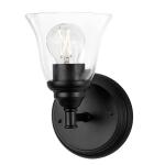 Hampton Bay Marsden 5.5 in. 1-Light Matte Black Transitional Wall Sconce with Clear Glass Shade (HB3675-43)