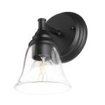 Hampton BayMarsden 5.5 in. 1-Light Matte Black Transitional Wall Sconce with Clear Glass Shade (HB3675-43)