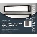 Hampton Bay Woodbury 24.6 in. 1-Light Matte Black Integrated LED Bathroom Vanity Light Bar with Frosted Acrylic Shade (IQP1301LX-07/BK)