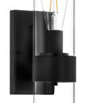 Hampton BayDenbeck 4.5 in. W Matte Black 1-Light Sconce Clear Glass (KVB1301AX-01)