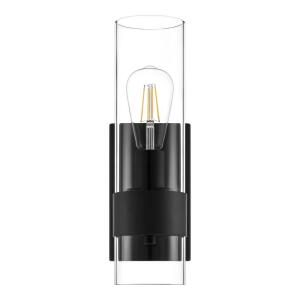 Hampton Bay Denbeck 4.5 in. W Matte Black 1-Light Sconce Clear Glass (KVB1301AX-01)