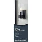 Hampton Bay Denbeck 4.5 in. W Matte Black 1-Light Sconce Clear Glass (KVB1301AX-01)