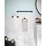 MOEN Excusive Genta 3-Piece Bath Hardware Set with 24 inch Towel Bar, Paper Holder and Towel Ring in Matte Black