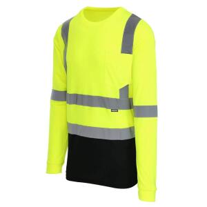 MAXIMUM SAFETY Men's X-Large High Visibility Black/Yellow ANSI Class 3 Polyester Long-Sleeve Safety Shirt with Reflective Tape (MX47410-XLCC6)