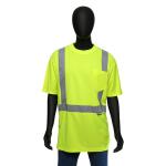 MAXIMUM SAFETY Men's Medium High Visibility Yellow ANSI Class 2 Polyester Short-Sleeve Safety Shirt with Reflective Tape (MX55100-MCC6)