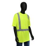 MAXIMUM SAFETYMen's Medium High Visibility Yellow ANSI Class 2 Polyester Short-Sleeve Safety Shirt with Reflective Tape (MX55100-MCC6)