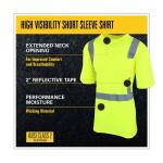 MAXIMUM SAFETY Men's Medium High Visibility Yellow ANSI Class 2 Polyester Short-Sleeve Safety Shirt with Reflective Tape (MX55100-MCC6)