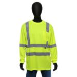 MAXIMUM SAFETY Men's Medium High Visibility Yellow ANSI Class 3 Polyester Long-Sleeve Safety Shirt with Reflective Tape (MX55101-MCC6)