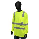 MAXIMUM SAFETY Men's Medium High Visibility Yellow ANSI Class 3 Polyester Long-Sleeve Safety Shirt with Reflective Tape (MX55101-MCC6)