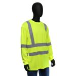 MAXIMUM SAFETY Men's Medium High Visibility Yellow ANSI Class 3 Polyester Long-Sleeve Safety Shirt with Reflective Tape (MX55101-MCC6)