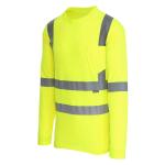 MAXIMUM SAFETY Men's Medium High Visibility Yellow ANSI Class 3 Polyester Long-Sleeve Safety Shirt with Reflective Tape (MX55101-MCC6)