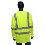 MAXIMUM SAFETY Men's Medium High Visibility Yellow ANSI Class 3 Polyester Long-Sleeve Safety Shirt with Reflective Tape (MX55101-MCC6)