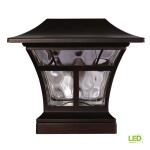 Hampton Bay4x4 or 6x6 Mediterranean Bronze Integrated LED Outdoor Solar Deck Post Light (84044)