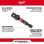 MilwaukeeSHOCKWAVE Impact Duty 1/4 in. Hex Shank Socket Adapter Set (3-Piece) (48-32-5033)