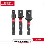 MilwaukeeSHOCKWAVE Impact Duty 1/4 in. Hex Shank Socket Adapter Set (3-Piece) (48-32-5033)