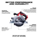 Milwaukee M18 18V Lithium-Ion Cordless 6 1/2 Inch Circular Saw (Tool Only)