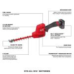 MilwaukeeM12 FUEL 8-inch 12-Volt Lithium-Ion Brushless Cordless Hedge Trimmer Kit with Charger and 4.0 Ah Battery