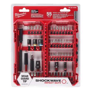 Milwaukee(55-Piece) SHOCKWAVE Impact Duty Alloy Steel Screw Driver Bit Set with PACKOUT Accessory Case 