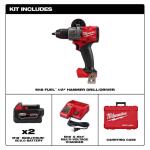 Milwaukee Hammer Drill Driver Kit M18 FUEL 18V Lithium-Ion Brushless Cordless 1/2 in.