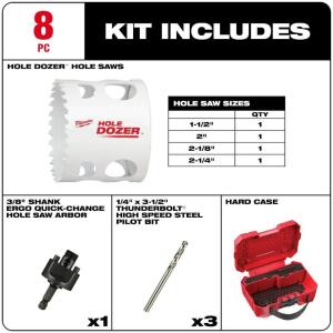 Milwaukee(8-Piece) Hole Dozer Bi-Metal Hole Saw Kit 