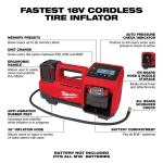 MilwaukeeM18 18-Volt Lithium-Ion Cordless Electric Portable Inflator (Tool-Only) (2848-20)