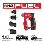 Milwaukee M12 FUEL 12V Lithium-Ion Brushless Cordless 4-in-1 Installation 3/8 in. Drill Driver Kit with 4-Tool Heads (2505-22)