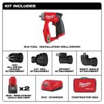 Milwaukee M12 FUEL 12V Lithium-Ion Brushless Cordless 4-in-1 Installation 3/8 in. Drill Driver Kit with 4-Tool Heads (2505-22)