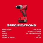 Milwaukee M18 18V Lithium-Ion Brushless Cordless Compact Drill/Driver Kit with a Case, Charger, and Two 2.0 Ah Batteries