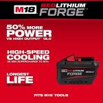 Milwaukee M18 18V Lithium-Ion REDLITHIUM FORGE HD 12.0 Ah Battery Pack (48-11-1813)