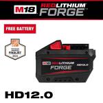 Milwaukee M18 18V Lithium-Ion REDLITHIUM FORGE HD 12.0 Ah Battery Pack (48-11-1813)