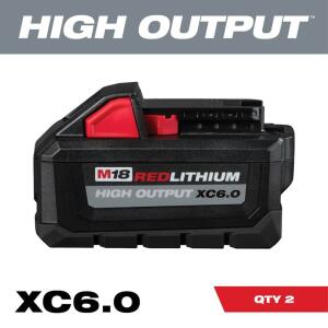 Milwaukee M18 18-Volt Lithium-Ion High Output 6.0Ah Battery Pack (2-Pack) (48-11-1862)