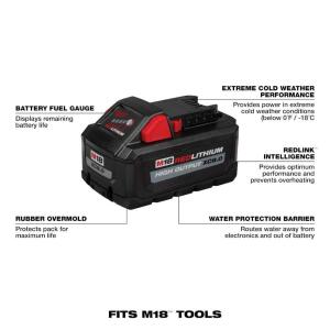 MilwaukeeM18 18-Volt 8.0 Lithium-Ion HIGH OUTPUT Starter Kit with XC 8.0Ah Battery and Rapid Charger