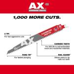 Milwaukee12 in. 5 TPI AX Carbide Teeth Demolition SAWZALL Nail-Embedded Wood Cutting Reciprocating Saw Blade (1-Pack)