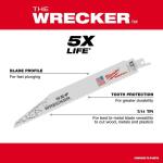 MilwaukeeTeeth per in. Wrecker Demolition Multi-Material Cutting Sawzall Reciprocating Saw Blades (5 Pack) 12 in. 7/11 