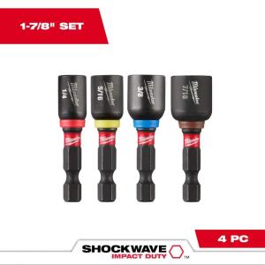 Milwaukee(4-Piece) SHOCKWAVE Impact Duty 1-7/8 in. Alloy Steel Magnetic Nut Driver Set 