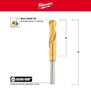 Milwaukee Titanium Silver and Deming Drill Bit 3/4 in.