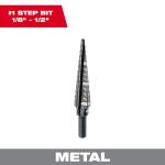 Milwaukee #1 Black Oxide Step Drill Bit (13-Steps) 1/8 in. - 1/2 in.