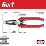 Milwaukee 7.75 in. Combination Electricians 6-in-1 Wire Stripper/Cutter Pliers (48-22-3079)