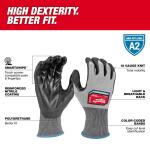 MilwaukeeLarge High Dexterity Cut 2 Resistant Polyurethane Dipped Outdoor & Work Gloves (48-73-8722)