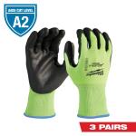 MilwaukeeLarge High Visibility Level 2 Cut Resistant Polyurethane Dipped Work Gloves (3-Pack) (48-73-8927D)