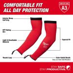 Milwaukee16 in. Red 4-Way Stretch Cut 3 Resistant Protective Arm Sleeves (48-73-9030)