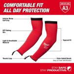 Milwaukee18 in. Red 4-Way Stretch Cut 3 Resistant Protective Arm Sleeves (48-73-9031)