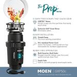 MOEN 1/2 HP Continuous Feed Garbage Disposal with Power Cord and Universal Mount - Prep Series (GXP50C)