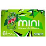 Mountain Dew 7.5 fl oz 6 Pack, Soda Citrus Pop, Paperboard,