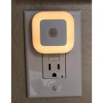 2 in. Plug-In Indoor Square LED Motion Sensor Automatic Dusk to Dawn Fade on and off Warm White Night Light (NL/DDMM/HD)