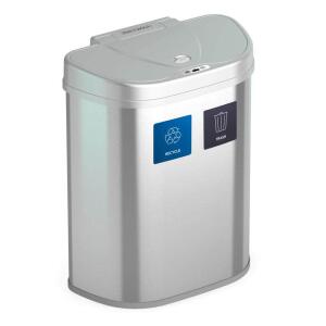 NINESTARS 18.5 Gal. Stainless Steel Recycling Bin with Motion Sensor (DZT-70-R3SL)