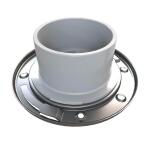 Oatey Fast Set 3 in. Outside Fit or 4 in. Inside Fit PVC Hub Toilet Flange with Test Cap and Stainless Steel Ring (435922)