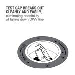 OateyFast Set 3 in. Outside Fit or 4 in. Inside Fit PVC Hub Toilet Flange with Test Cap and Stainless Steel Ring (435922)