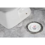 Oatey Fast Set 3 in. Outside Fit or 4 in. Inside Fit PVC Hub Toilet Flange with Test Cap and Stainless Steel Ring (435922)