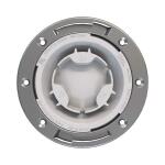 OateyFast Set 3 in. Outside Fit or 4 in. Inside Fit PVC Hub Toilet Flange with Test Cap and Stainless Steel Ring (435922)